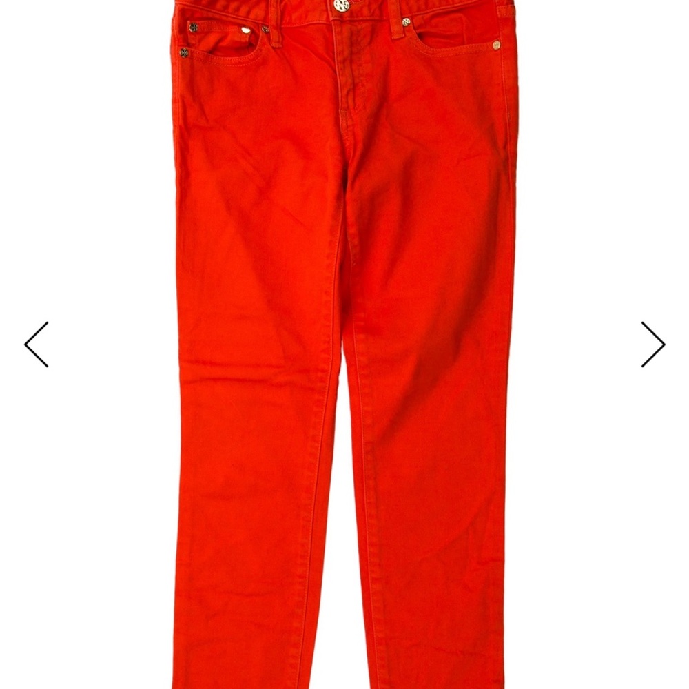 Tory Burch Red Straight Leg Jeans